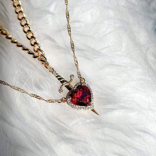 Eternelle Heart and Sword Necklace